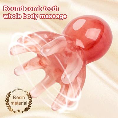 Смола Осьминог Массажер для головы Расчесывание Меридиан Скребок Массажная щетка для кожи головы Акупунктура Спа Гуа Ша Инструмент для массажа здоровья
