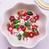 50pcs Resin Mini Colorful Christmas Snowman Tree Snowflower Deer Flat Back Figurines Nail Art DIY Scrapbooks Accessories