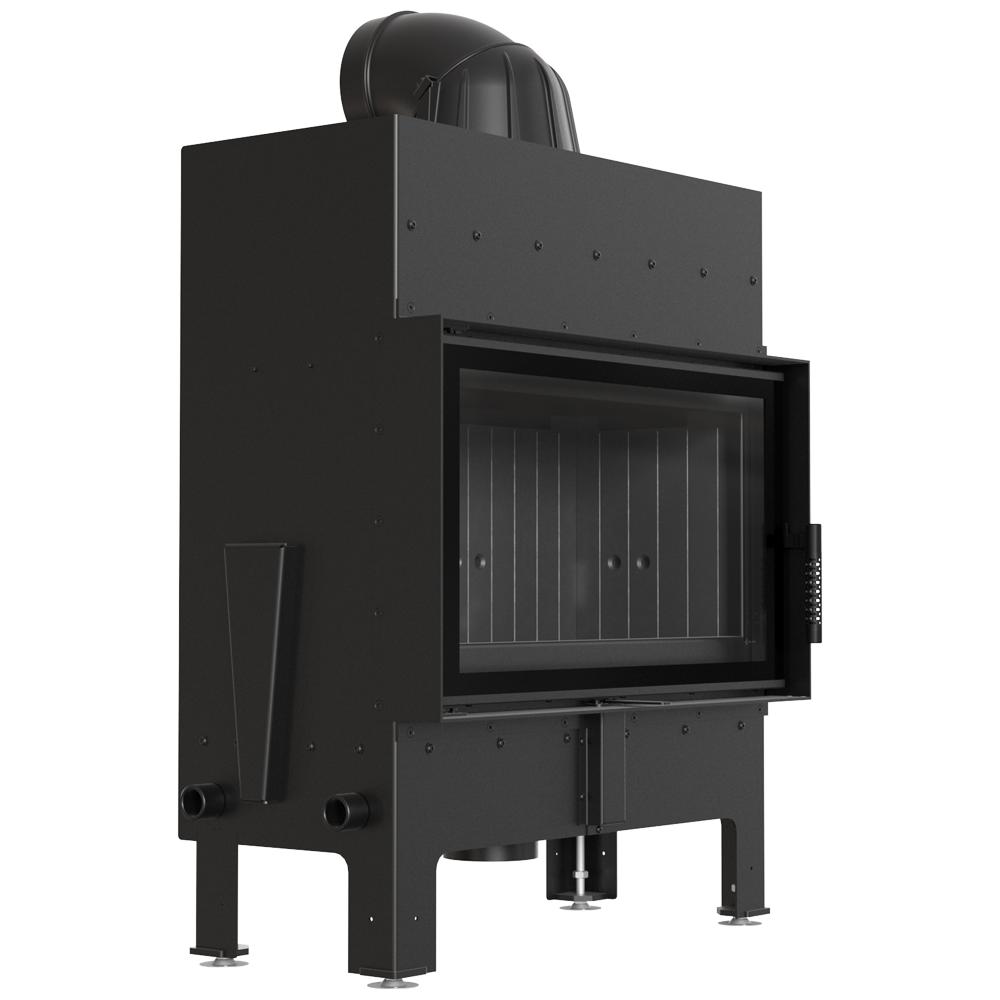 Air fireplace KRATKI FLOKI 10kW Ø200 black with closing installation kit