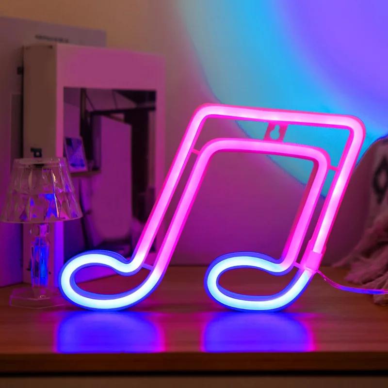LED Neon Light Novel Fancy Light LOVE Wine Glass Butterfly Flamingo Note Shape Lights Internet Celebrity Holiday Decorative Lamp