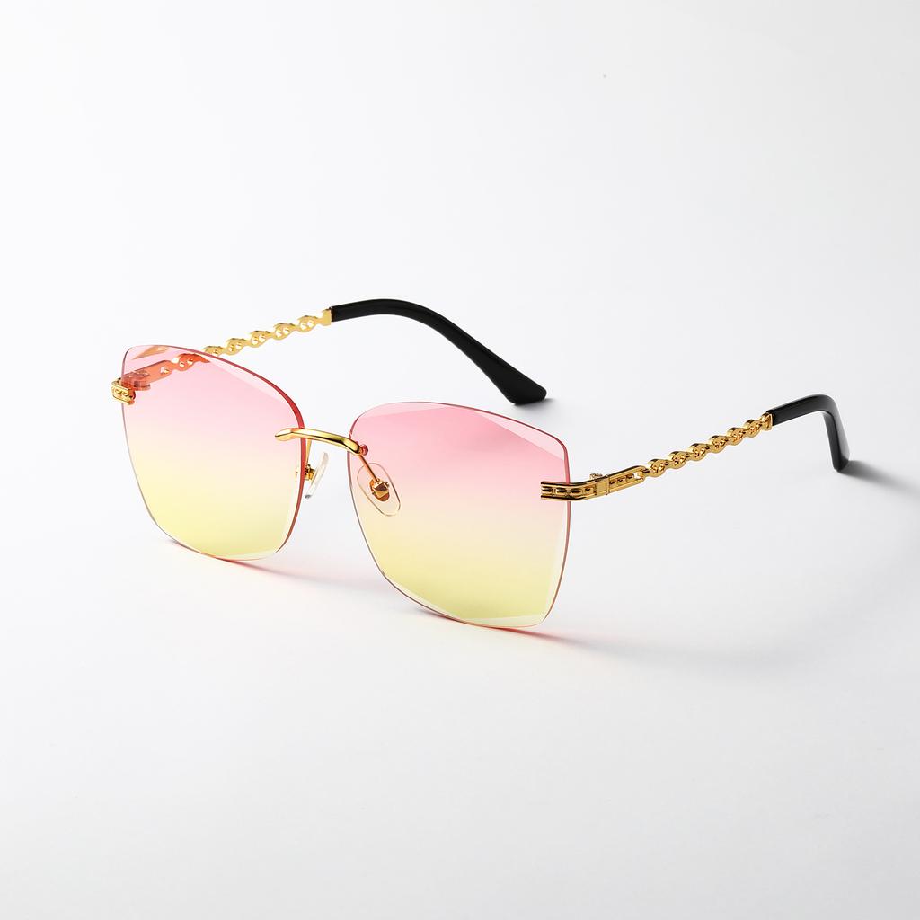 Солнцезащитные очки без оправы, квадратные солнцезащитные очки с большой оправой, закрывающие лицо для женщин, изысканные солнцезащитные очки с большой оправой для мужчин