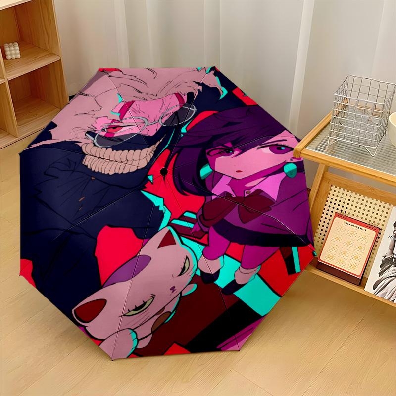 Dandadan Windproof Auto 8 Rib Folding Umbrella Portable Outdoor Parasol