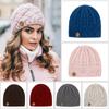 Women's New Winter Retro Style Diamond Lattice Thick Needle Wool Knitted Hat Fashion Wool Hat