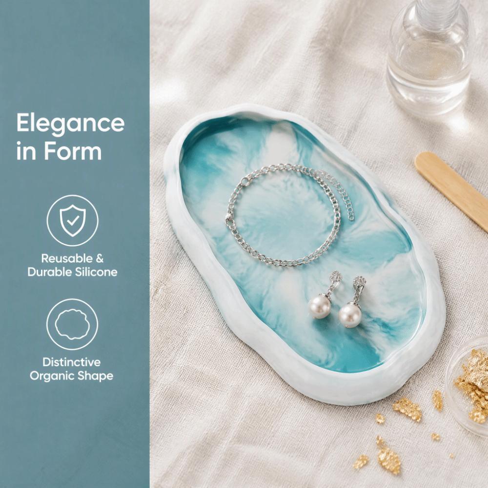 Soft Transparent Resin Casting Plate Mold Silicone Tray Mold Irregular Oval Tray Mold Craft