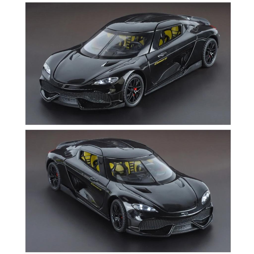 1/24 Koenigsegg Gemera GT Суперкар Сплав Литой Модель Автомобиля Звук и Свет Домашние Трендовые Украшения Изысканная Симуляция Декоративные Подарки Мальчик