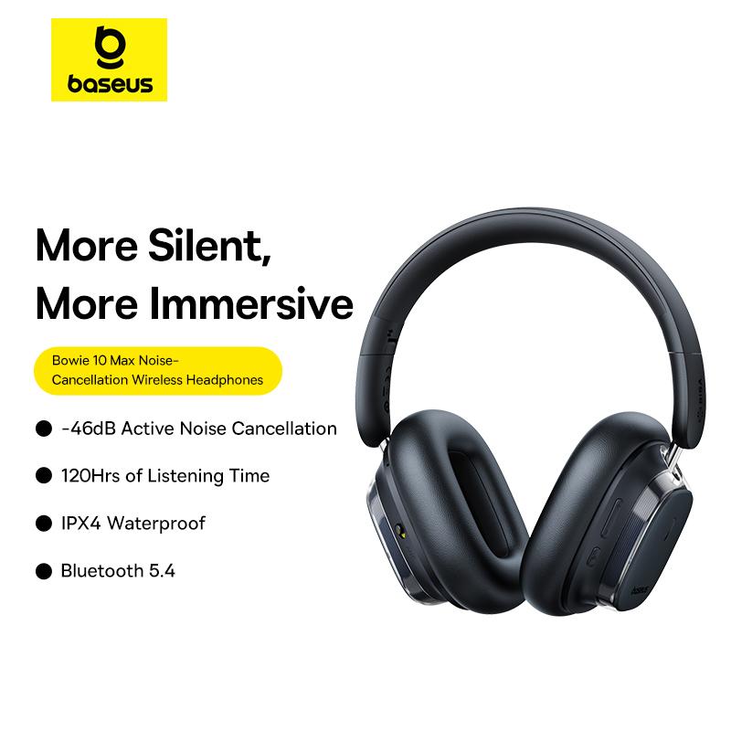 Baseus Беспроводные наушники Bowie 10 Max с шумоподавлением, время прослушивания 120 часов, игровая гарнитура с низкой задержкой