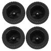 4pcs RC Front Rear Tires and Wheels with 12mm Hex for 1/10 RC Off Road Car Upgrade PartsBlack