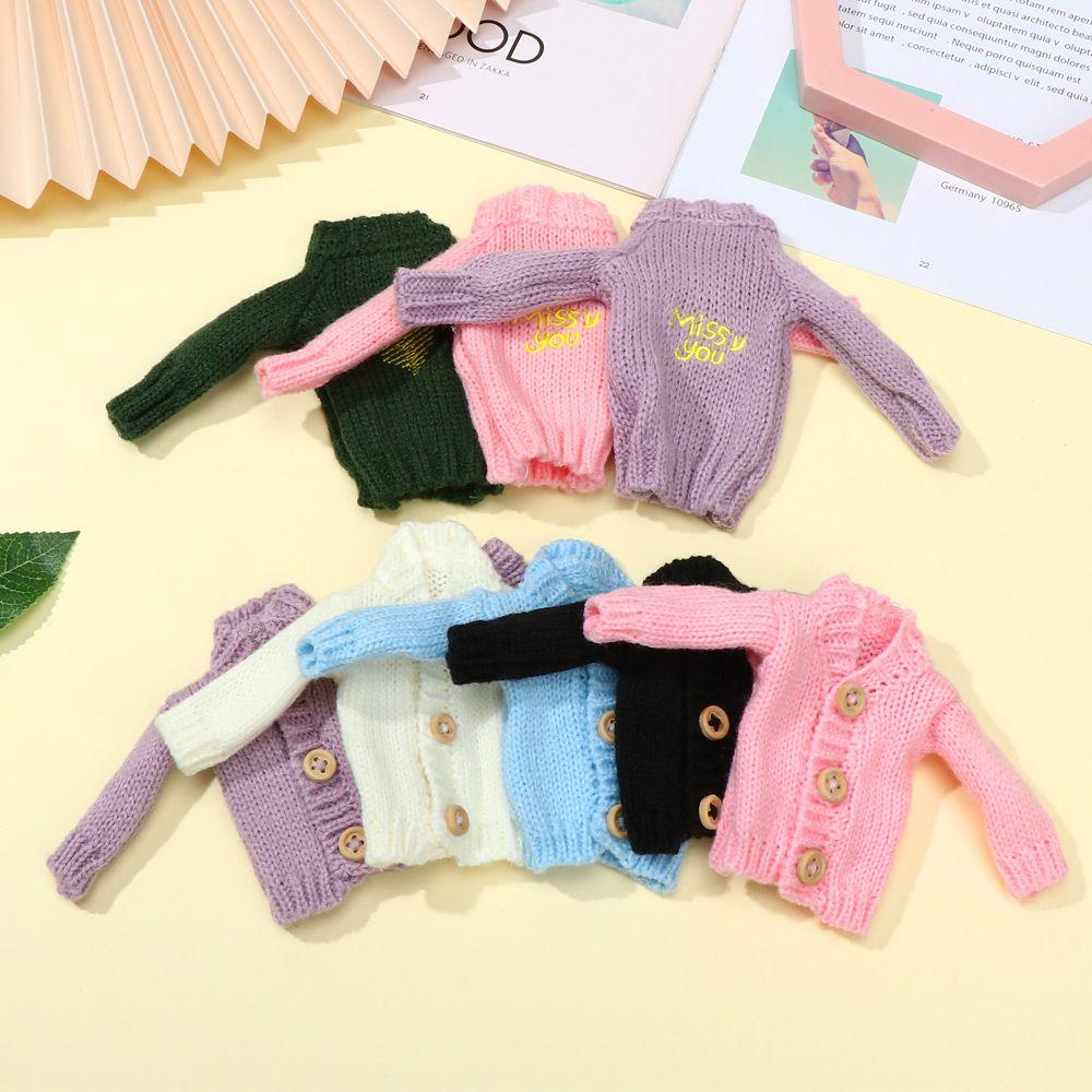 Toys Handmade Doll Accessories Dressing Clothes Mini Knitted Sweater Fur Coat Tops Casual Dress