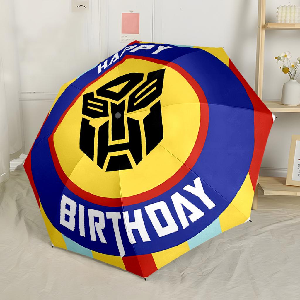 Transformers Cybertronian Warriors Automatic Umbrella Folding Umbrella with 8 Ribs Sturdy Construction All Season Travel Fashionable