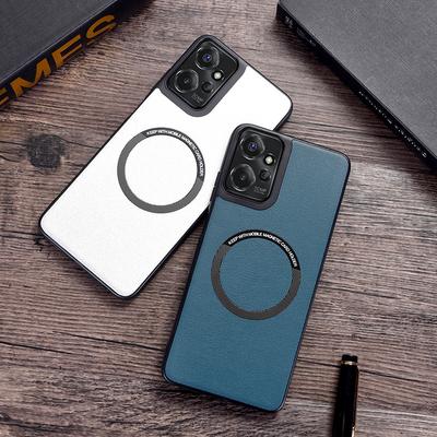 Магнитный чехол Magsafe для беспроводной зарядки Moto G34 G24 G04 G14 G84 G54 G 5G 2024 Edge 40 Edge40 Neo Роскошный простой кожаный чехол
