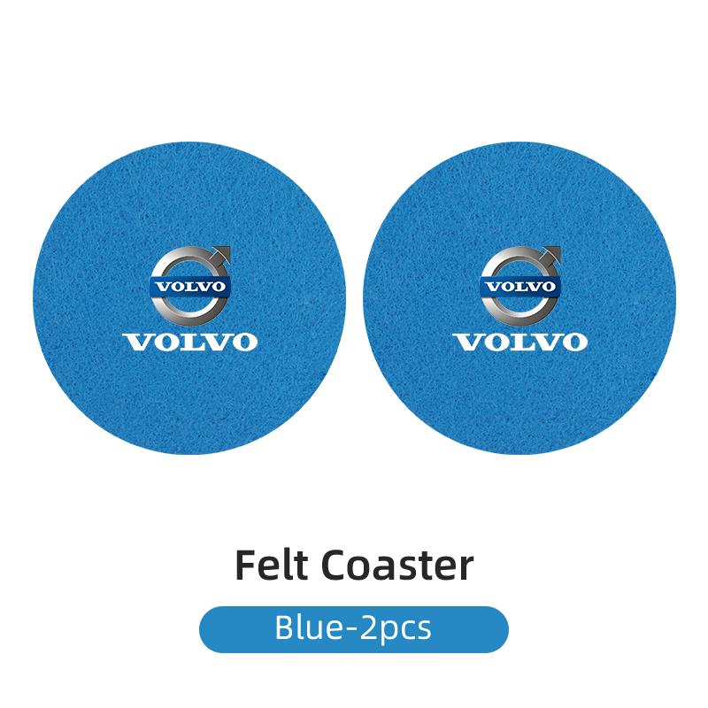 cujgl8 2PCS Car Felt Material Coasters Water Cup Holder Mat Trimmmable For Volvo AWD C30 C70 S60 S80 V60 V70 V90 XC40 XC60 XC70 XC90