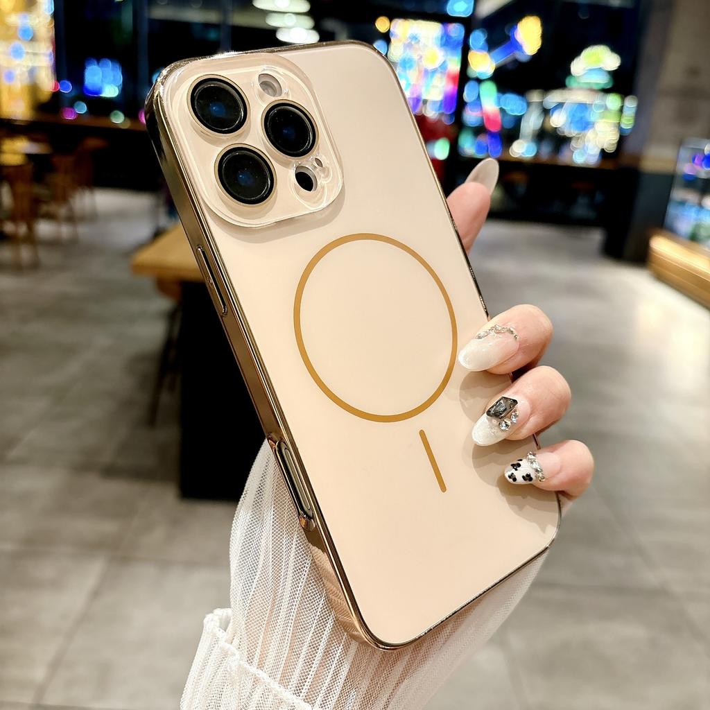 Electroplating Nano Phone Case for IPhone 16 Promax Magnetic Protective Cover for Apple 15 Plua Case 14 Tides