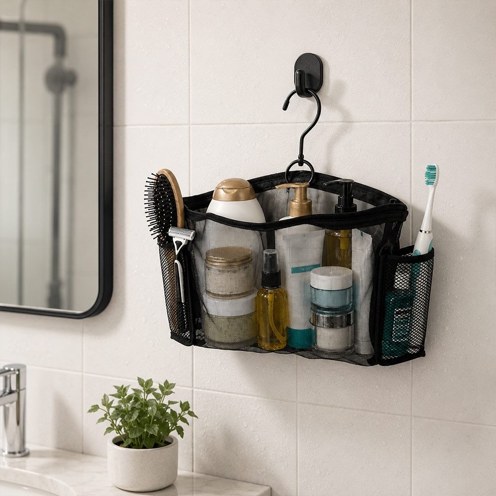 Mesh Transparent Makeup Organizer Hollow Storage Wash Bag Portable Storage Organizer Bag Travel