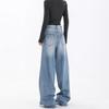 Blue Baggy Jeans for Women Clothing Spring Autumn Plus Size Denim Trousers High Waist Wide-leg Pants Y2k Style Streetwear