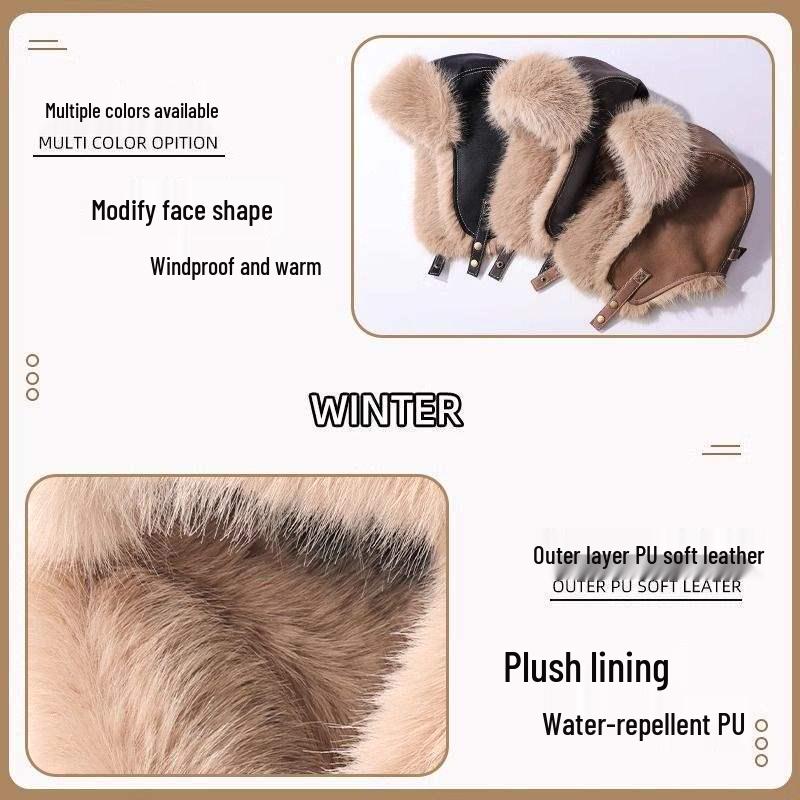 Унисекс Зимняя Лыжная Шапка - Ветрозащитная, Теплая, Кожаная Защита Ушей для Катания и Холодной Погоды