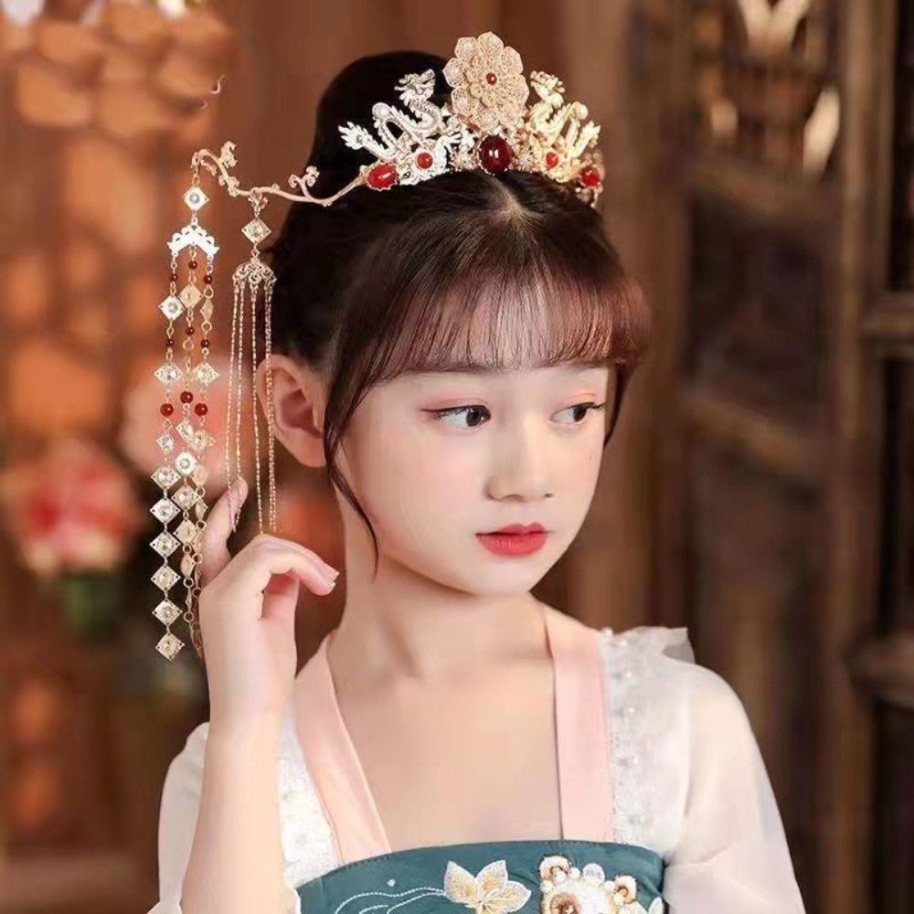 Zinc Zinc Alloy Hair Accessories Plastic Bride Coronet Ancient Bridal Headwear Hanfu