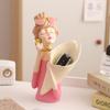 Nordic Call Phone Hold Flower Tube Girl Resin Decoration Items Home Room Desk Statue Accessories Coffee Table Sculpture Crafts