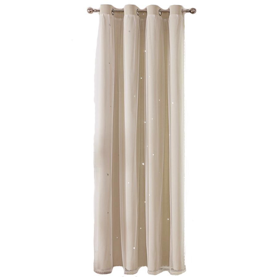 Двухслойные романтические прозрачные детские занавески для девочек с вырезанными звездами для гостиной, спальни, оконные занавески