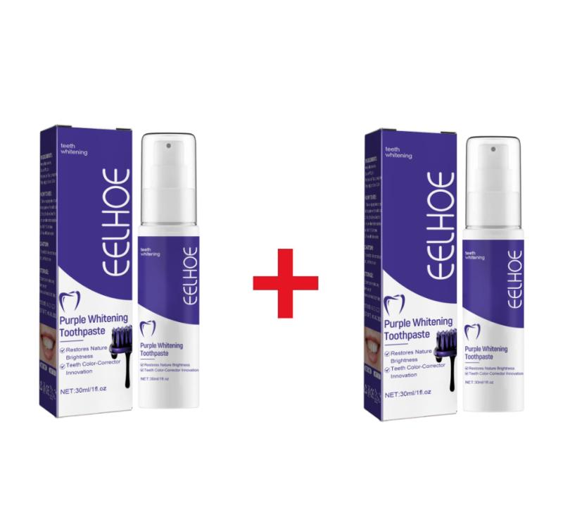 New Purple Whitening Toothpaste – Teeth Color Corrector Restores Nature Brightness Enamel Safe Fresh Breath Daily Oral Care
