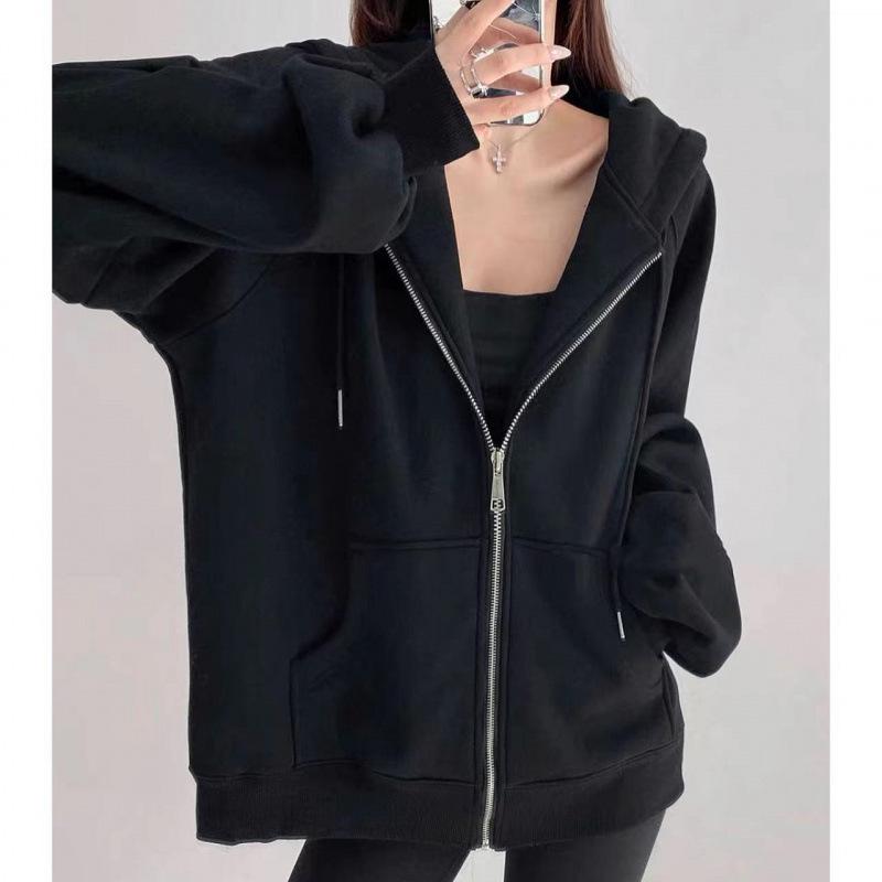 Женская толстовка с капюшоном из плотной не скатывающейся ткани на бархатной подкладке — свободная, повседневная, облегающая, миниатюрная, куртка-кардиган на молнии