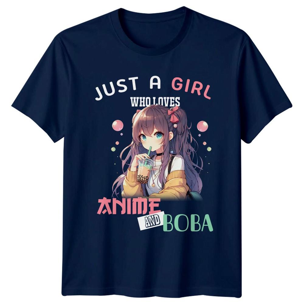 Just A Girl Anime And Boba Lover Kawaii Unisexga Style Graphic TShirt