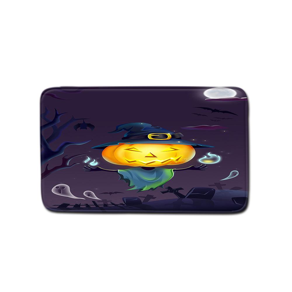 Halloween Shower Curtain Floor Mat Combination Four-Piece Household Door Mat Bedroom Non-Slip Carpet