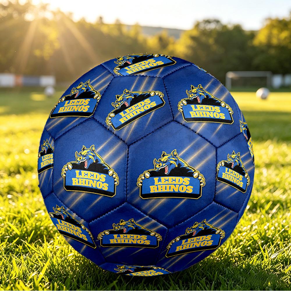 Leeds Rhinos Size 5 Sports Training Ball Shock Absorbing Durable Ball For Match Daily Practice Outdoor Activities