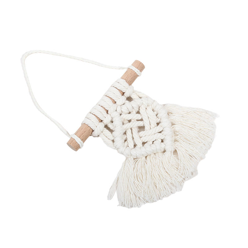 Ручная работа, мини-подвеска в стиле макраме, настенный гобелен в стиле радуги, украшение для автомобиля в стиле бохо для спальни, комнаты для девочек