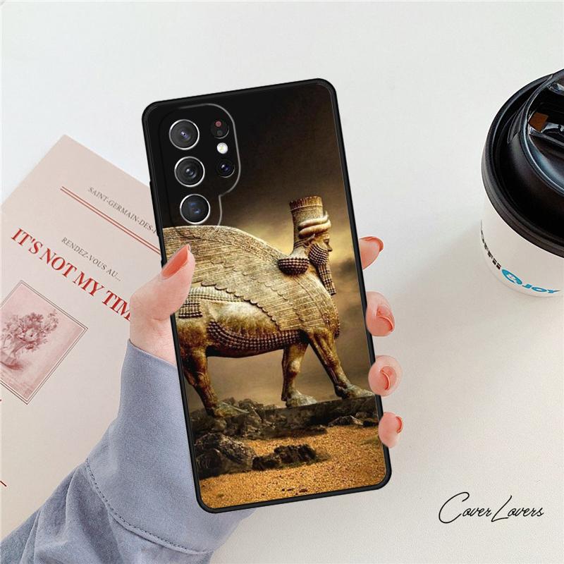 Чехол для телефона с ламассу Ассирийский Крылатый Лев Для Samsung Galaxy S24 S25 S23 S22 Ultra Note 10 20 Plus S20 S21 FE Чехол