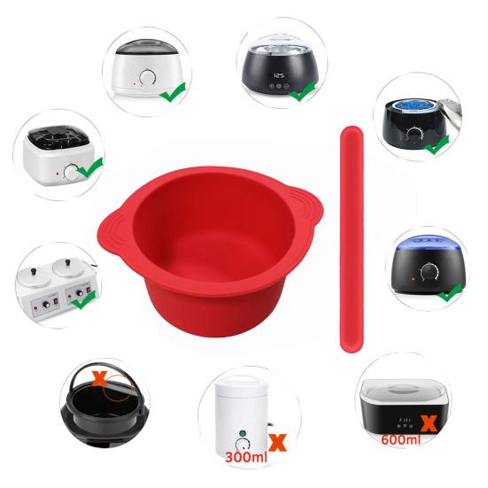 1 комплект, 400 мл, набор силиконовых чаш для воска, легко очищаемая антипригарная кастрюля для удаления волос с лопаточками, миска для маски