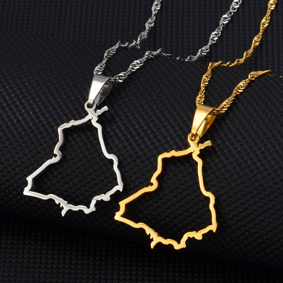 Anniyo Punjab State India Map Pendant Necklace Outline Jewelry #212721