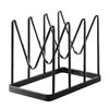 Kitchen Pot Lid Stand with Anti-skid Mat 4 Compartments V-shaped Cutting Board