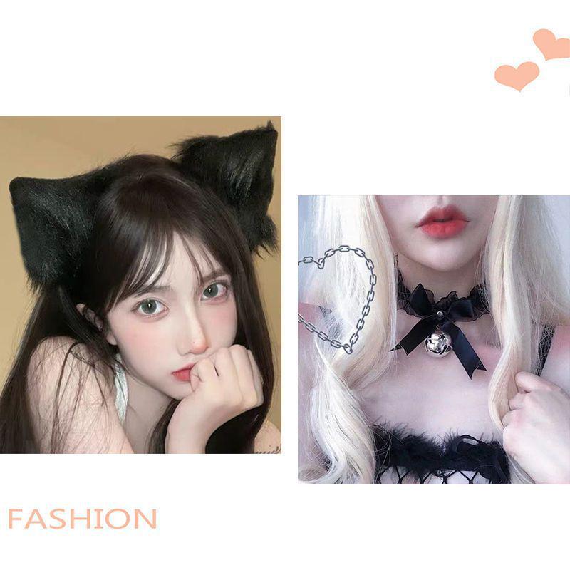 Милая японская плюшевая повязка на голову с ушками кошки и лисы для ролевых игр