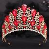 Baroque Fashion Large Crown Tiara Bridal Alloy Rhinestone Wedding Accessories Exaggerated AB Crown
