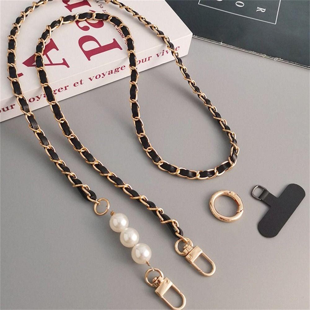 Pearl Mobile Phone Lanyard Pickup Chain Phone Strap Universal Phone Crossbody Chain  Phone Case