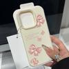 Pink Bowknot Print Soft Matte Case For iPhone 16 Pro Max 15 Pro 14 13 12 11 Solid Color Shockproof TPU Leather Texture Slim Phone Cover