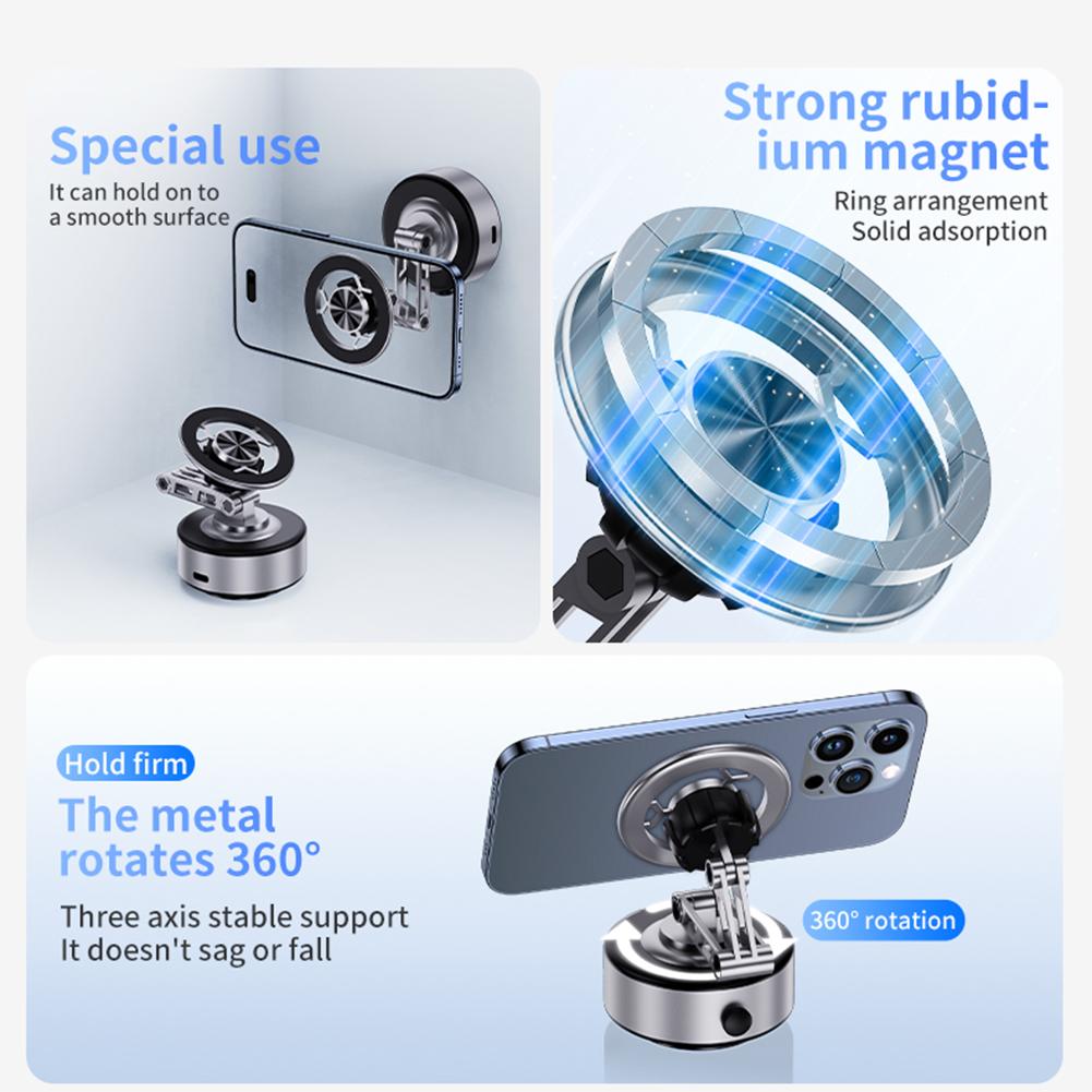 Магнитный вакуумный держатель для мобильного телефона с присоской, вращающийся на 360°, для автомобиля, тренажерного зала, зеркала, гладкой поверхности