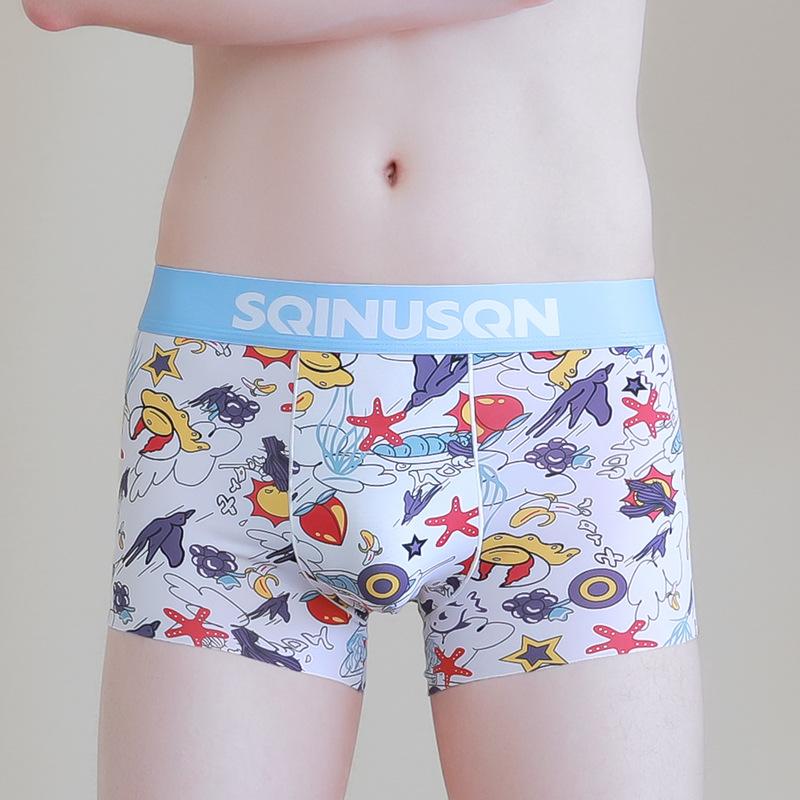 Мужское нижнее белье с низкой талией, боксеры, сексуальные U-образные выпуклые трусы-боксеры, шорты с принтом, трусы с выпуклым мешочком, интимное белье