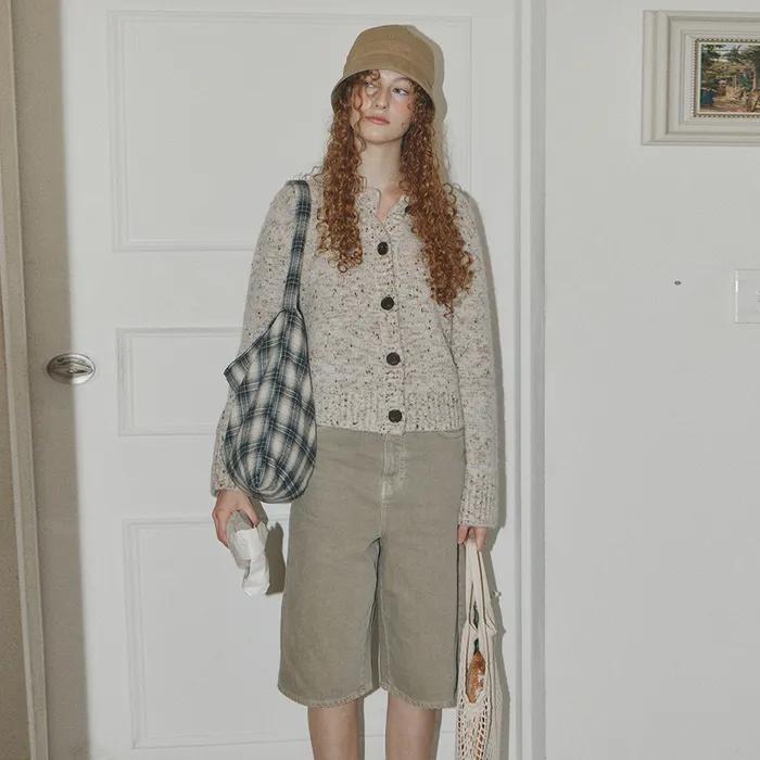 Check flannel Ecobag _ ivory
