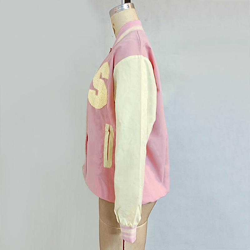 Осенняя женская бейсбольная куртка свободного покроя с яркими цветами