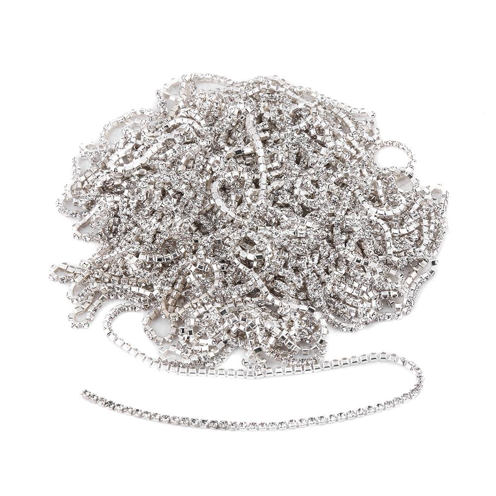 Прозрачное стекло со стразами, чашка-цепочка, ткань, ювелирные изделия, аксессуары для шитья, украшение, серебро