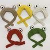 Frog Hat Cute Knitted Woolen Hat Autumn and Winter Big Eyes Frog Hair Band Hat Headgear Warm Ear Cap