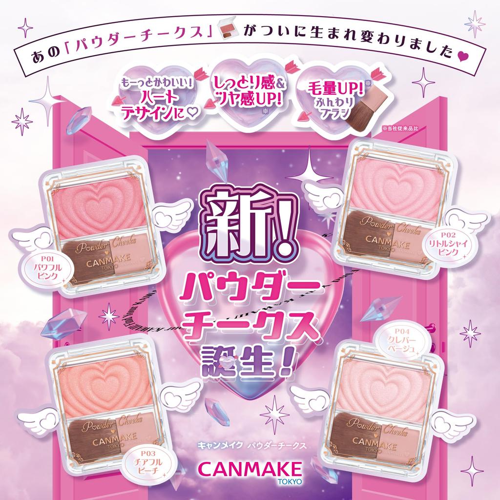 Пудра Canmake Powder Cheeks P02 Little Shy Pink Cheek Прозрачная прозрачная блестящая розовая 1,8 г