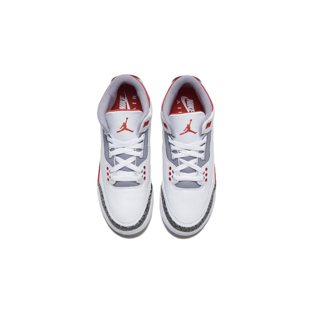 Детские кроссовки Air Jordan 3 Retro GS Fire Red 2022 White Cement-Grey Black DM0967-160