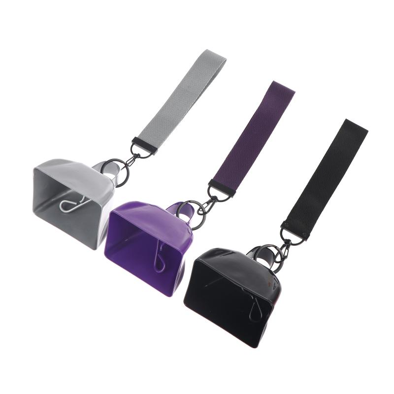 Loud Iron Cowbell with Wrist Rope for Effective Noise in Outdoor Races and Events