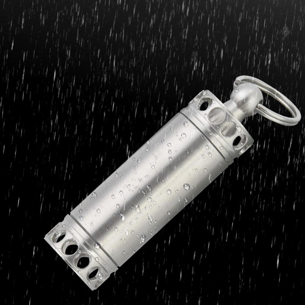 Silver Waterproof Pill Container Stainless Steel Portable Pill Box Travel