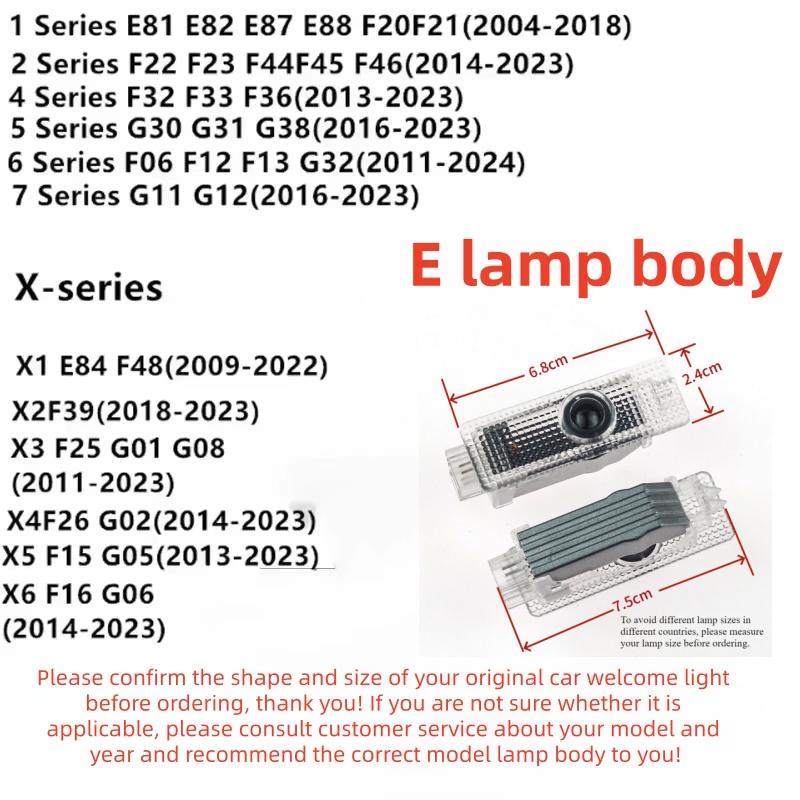 AAAOL1 2pcs Car door LED welcome light forBMW 1 2 3 4 5 6 series E90 E91 E92 E93 E60 E61 F110 F30 F20 badge projector