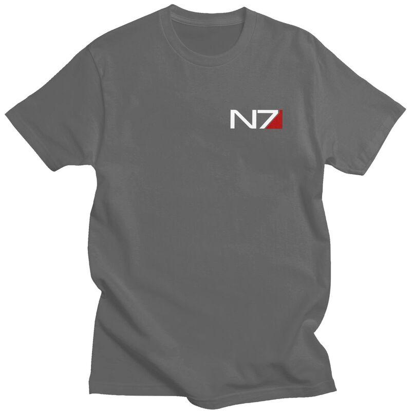 Индивидуальная футболка Mass Effect N7 для мужчин, с коротким рукавом, повседневная, 100% хлопок, футболка, подарок