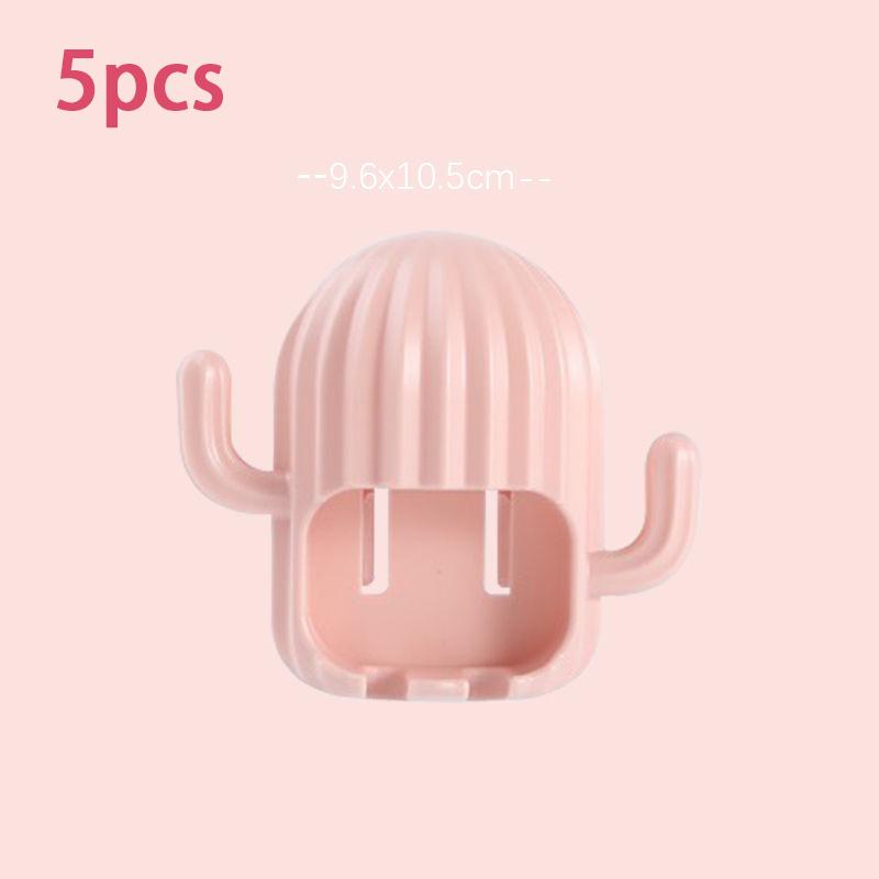 5 шт. Бытовой держатель зубной щетки без перфоратора Nordic Color Cactus, простой настенный держатель для электрической зубной щетки