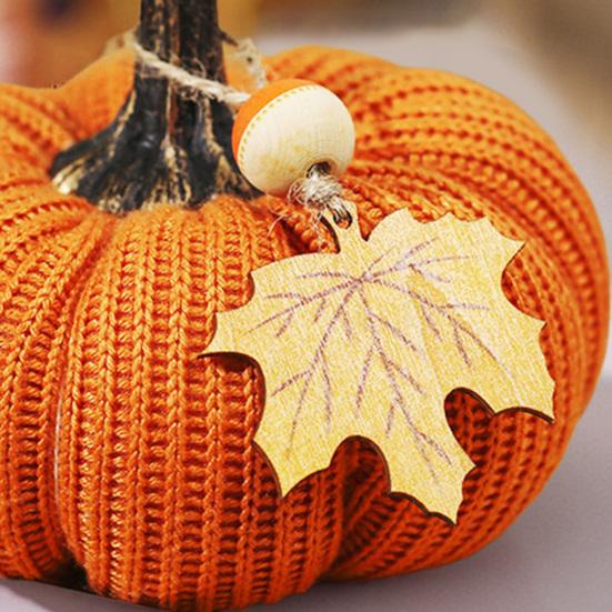 Mini Knit Pumpkins Desktop Ornaments Autumn Fabric Artificial Pumpkin Crafts for Fall Thanksgiving Harvest Festival Halloween Home Decor